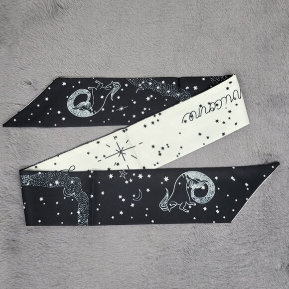 Capricorn Zodiac Sign Silk Twilly Scarf - Picture 5 of 7